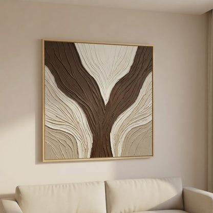 Minimalist Neutral Plaster Wall Decor styled in a refined neutral room setting to show wall scale, calm proportion, and interior decor mood.