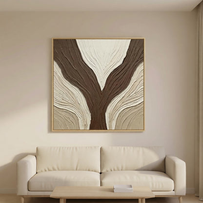 Minimalist Neutral Plaster Wall Decor styled in a refined neutral room setting to show wall scale, calm proportion, and interior decor mood.