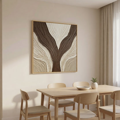 Minimalist Neutral Plaster Wall Decor styled in a refined neutral room setting to show wall scale, calm proportion, and interior decor mood.