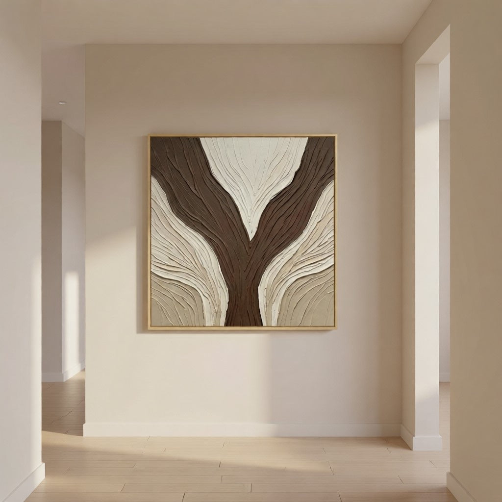 Minimalist Neutral Plaster Wall Decor styled in a refined neutral room setting to show wall scale, calm proportion, and interior decor mood.