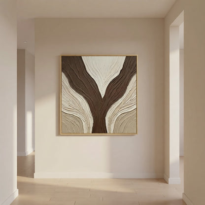 Minimalist Neutral Plaster Wall Decor styled in a refined neutral room setting to show wall scale, calm proportion, and interior decor mood.