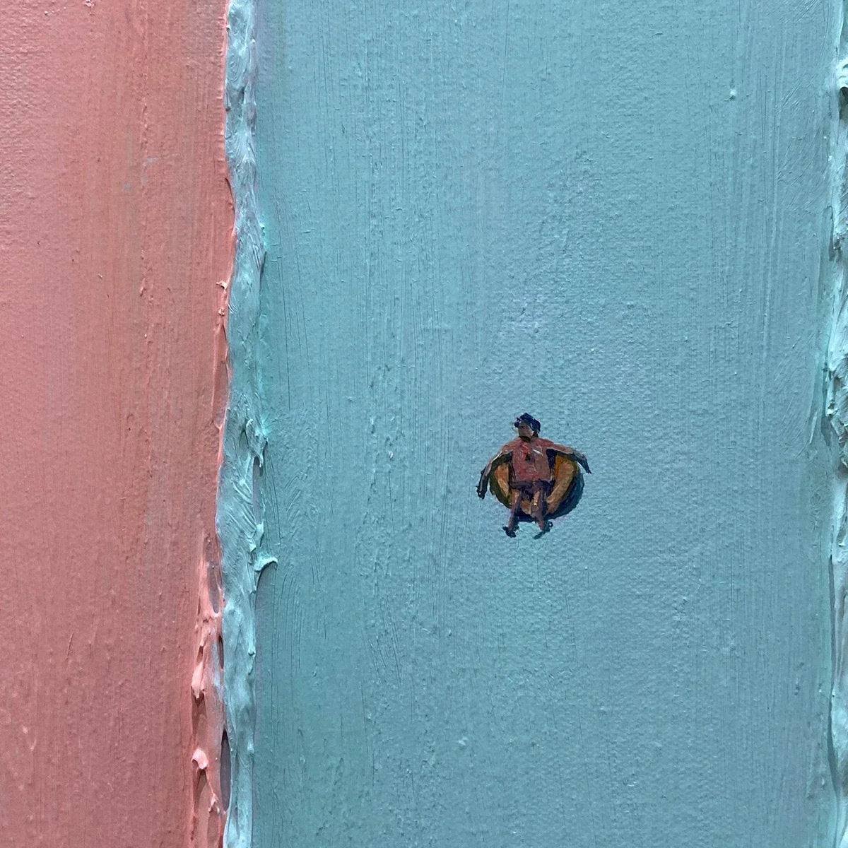 CANDY STRIPE SERENADE: Minimalist Pastel Textured Painting | black frame version on white wall