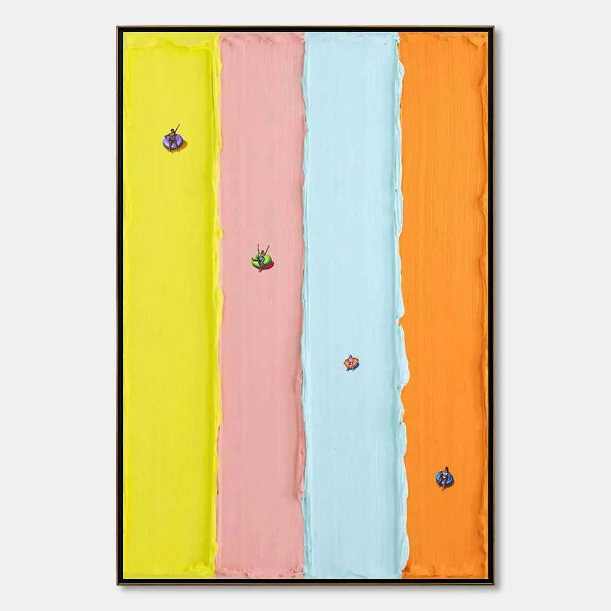 CANDY STRIPE SERENADE: Minimalist Pastel Textured Painting | hanging in bedroom, minimalist wall art
