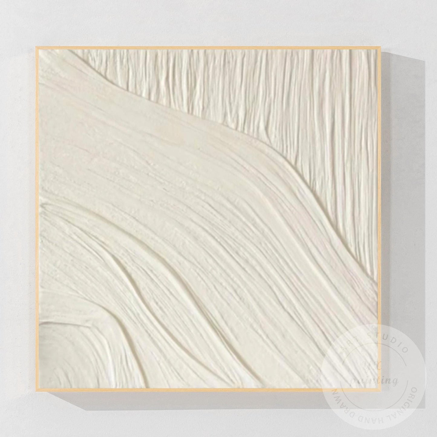 Minimalist White Textured Wall Art, Cream Abstract Plaster Painting, Neutral Mod #10