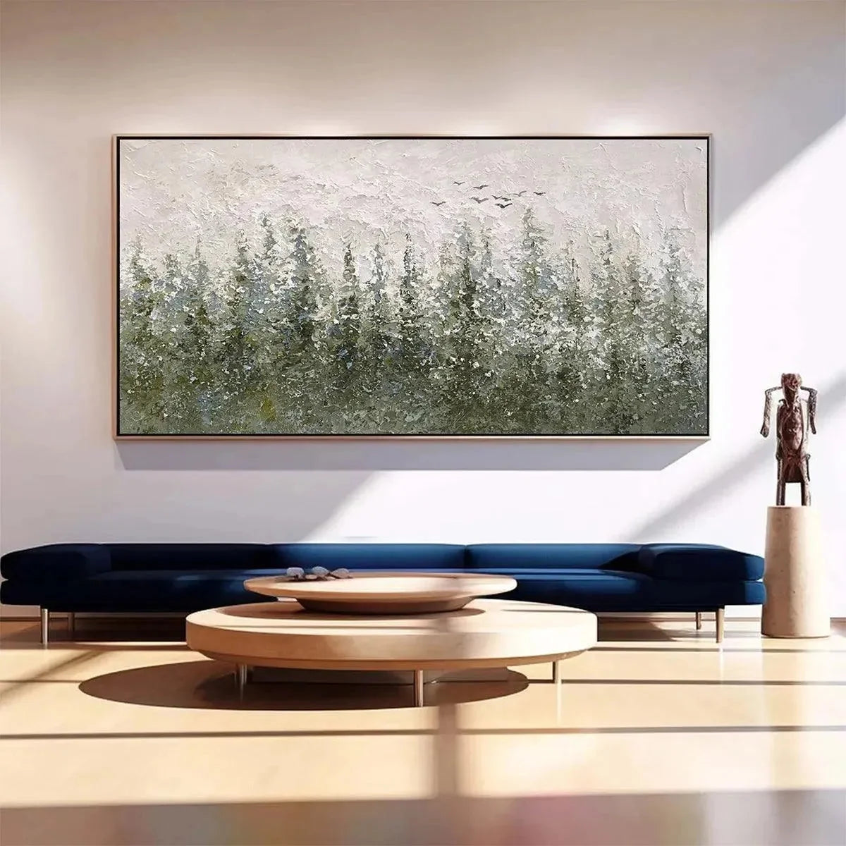MISTY FOREST: Textured Atmospheric Forest Landscape Painting | Landscape closeup, raised brushwork detail