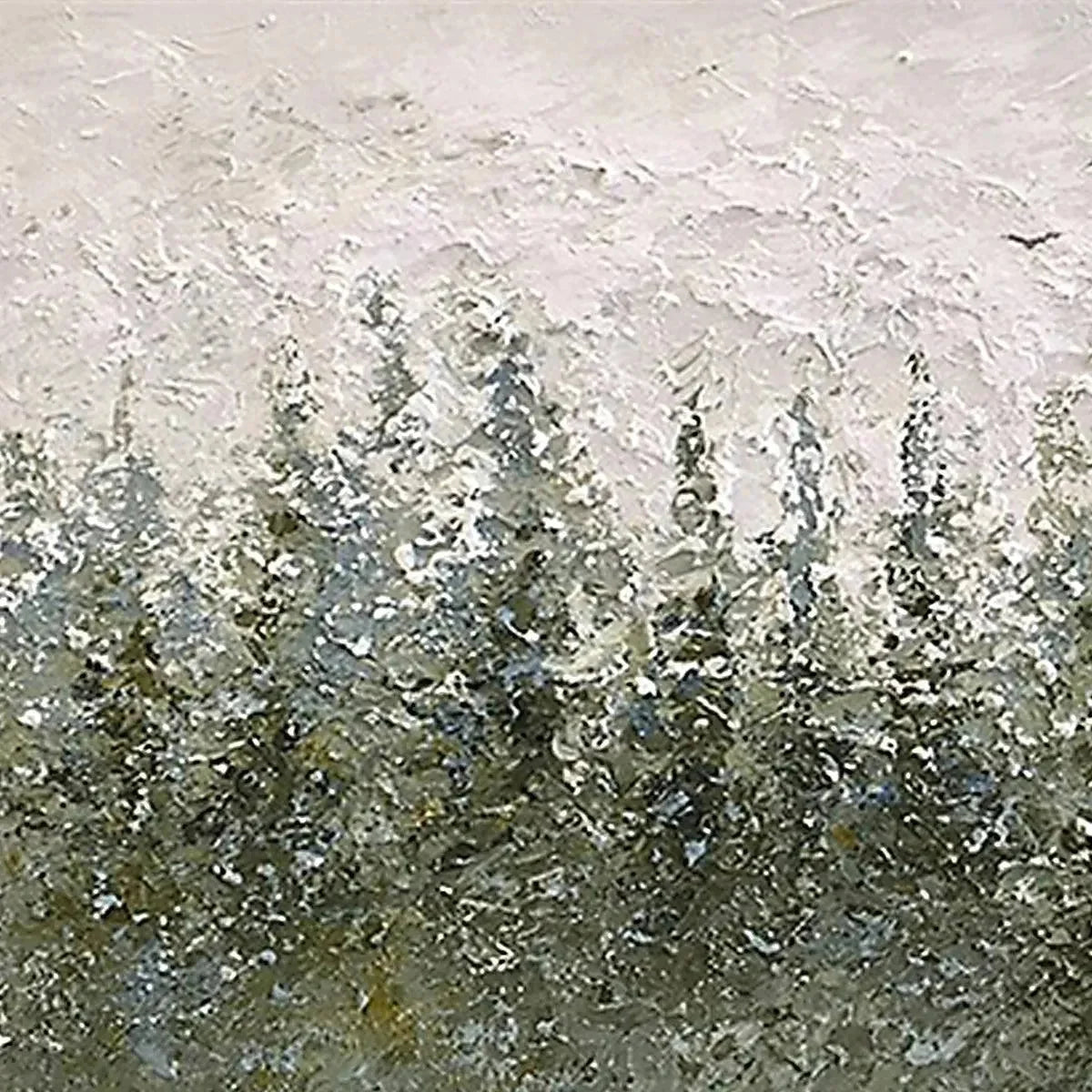 MISTY FOREST: Textured Atmospheric Forest Landscape Painting | rolled canvas, ready for custom framing