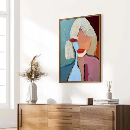 MOMENT IN COLOR: Abstract Textured Portrait Painting of a Woman | multi-color palette, original oil on stretched canvas art
