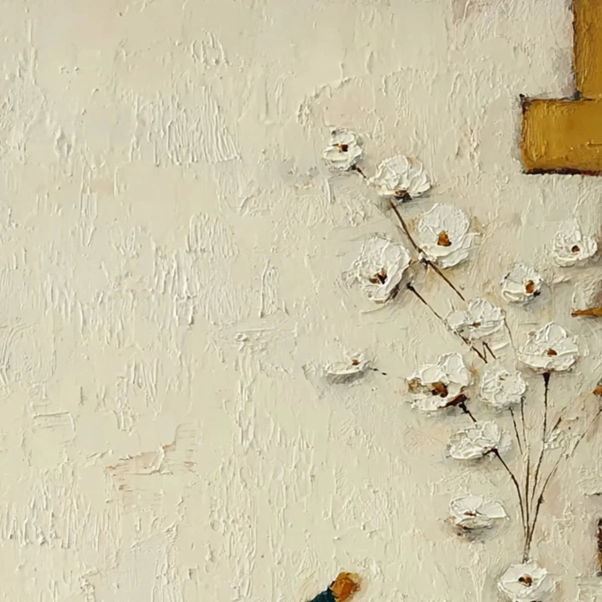 MOMENTS IN PASSING: Textured Minimalist Impasto Painting of a Daily Stroll | rolled canvas, ready for custom framing