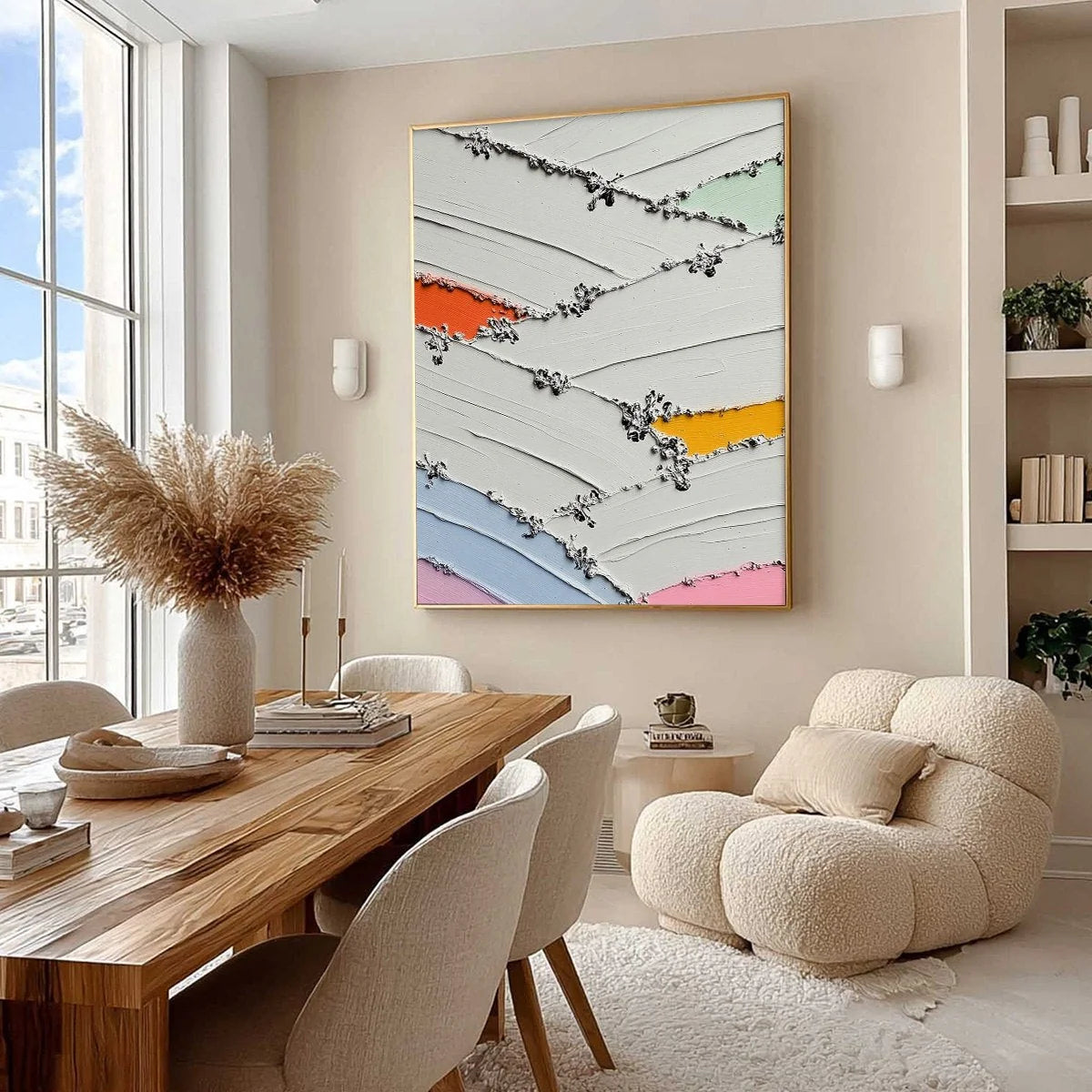 Moments of Color Abstract Oil Painting | Textured Wall Art | Abstract mood, soft natural light studio shot