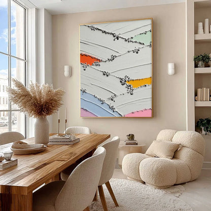 Moments of Color Abstract Oil Painting | Textured Wall Art | Abstract mood, soft natural light studio shot