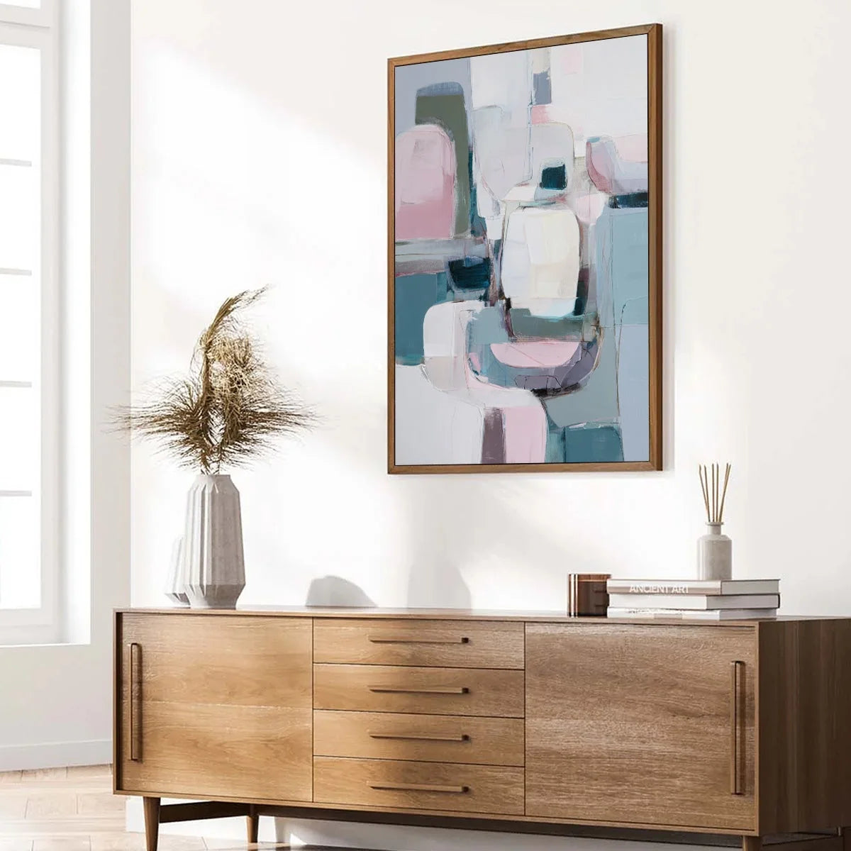 MORNING BLUSH: Soft Contemporary Abstract Block Painting | multi-color palette, original oil on stretched canvas art