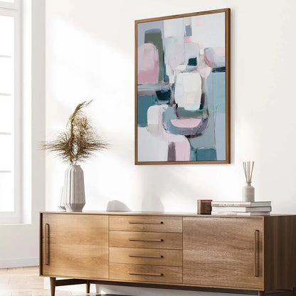 MORNING BLUSH: Soft Contemporary Abstract Block Painting | multi-color palette, original oil on stretched canvas art
