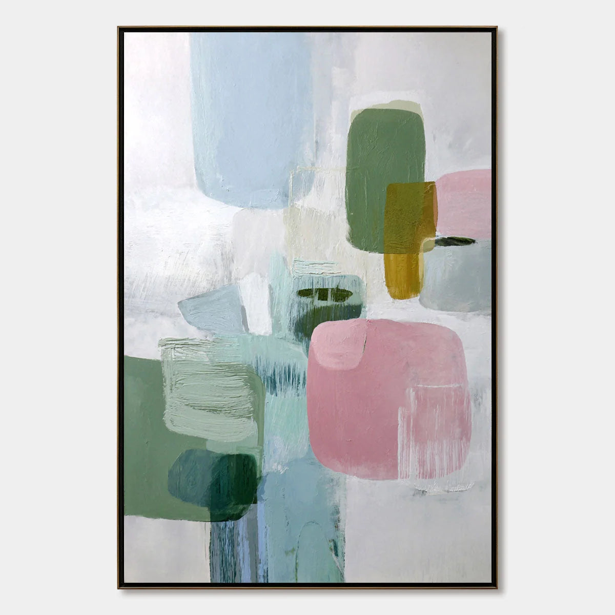 MORNING BLUSH: Soft Pastel Abstract Wall Art | hanging in living room, Abstract wall art