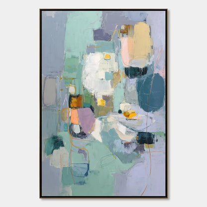 MORNING CHORUS: Colorful Modern Abstract Composition Painting | hanging in living room, Abstract wall art