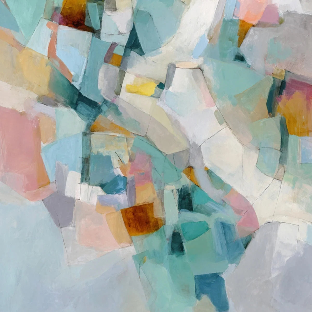 MOSAIC DREAM: Colorful Modern Abstract Geometric Painting | rolled canvas, ready for custom framing