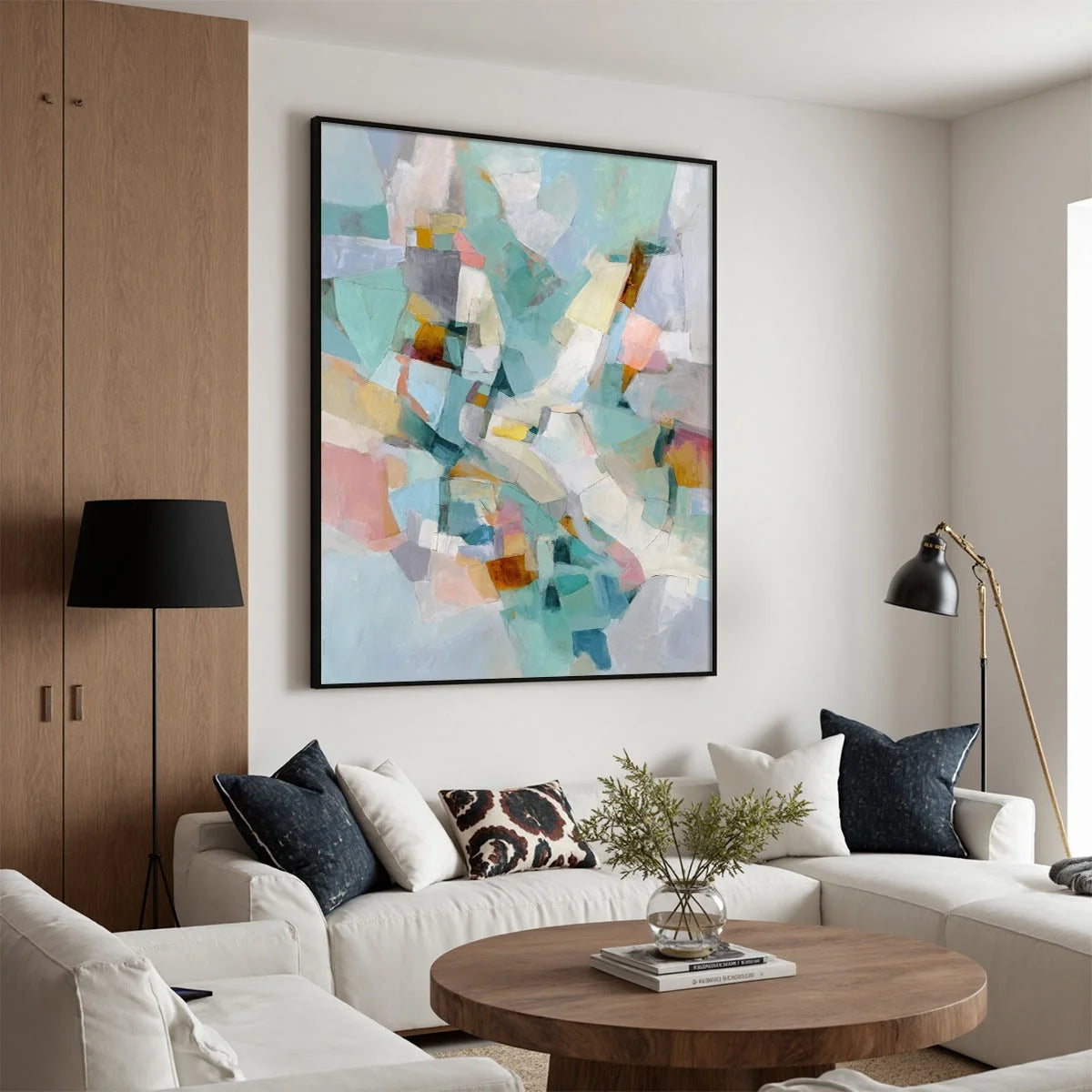 MOSAIC DREAM: Colorful Modern Abstract Geometric Painting | multi-color palette, original oil on stretched canvas art