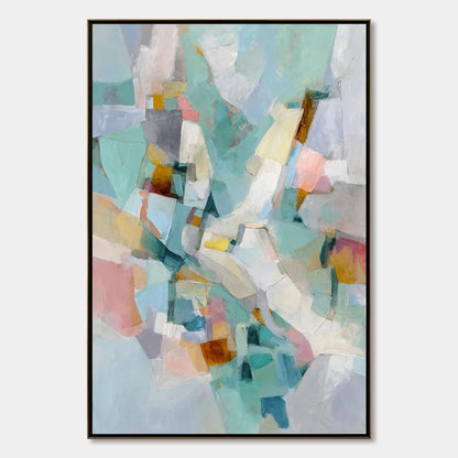 MOSAIC DREAM: Colorful Modern Abstract Geometric Painting | hanging in living room, Minimalist wall art