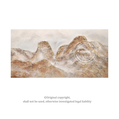 Mountain landscape Boho wall art Pink gold artwork Large wall art Cascade mounta #3