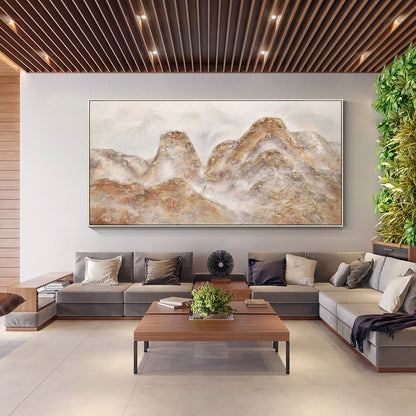 Mountain landscape Boho wall art Pink gold artwork Large wall art Cascade mounta #6