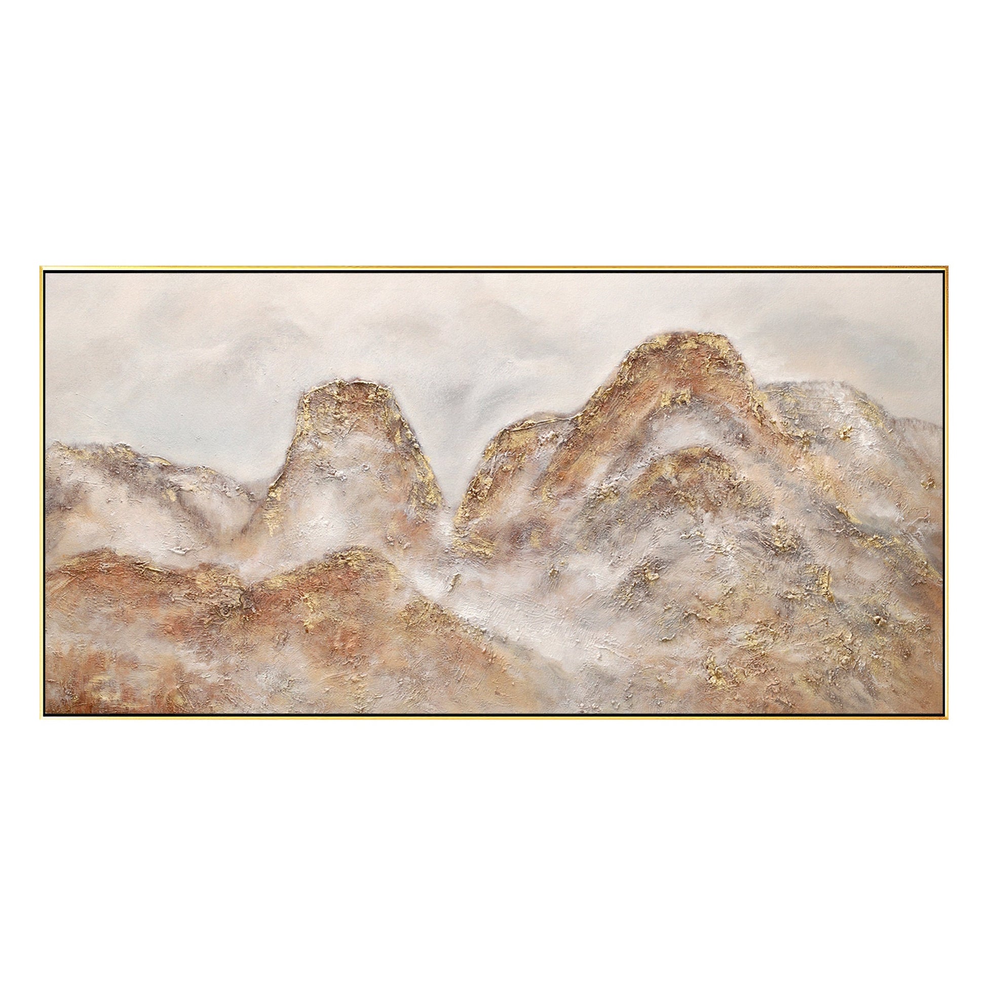 Mountain landscape Boho wall art Pink gold artwork Large wall art Cascade mounta #7