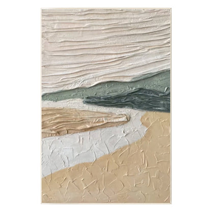 Mountain River Heavy Texture Painting On Canvas, Vertical BOHO Wall Art Livingro #8