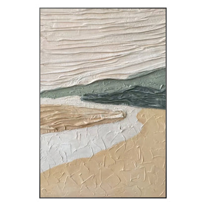 Mountain River Heavy Texture Painting On Canvas, Vertical BOHO Wall Art Livingro #9