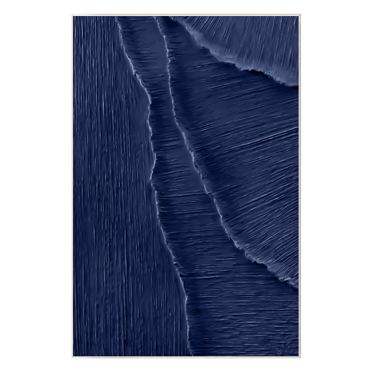 Navy Blue 3D Texture Ocean Wave Painting: Framed Plaster Wall Art #9
