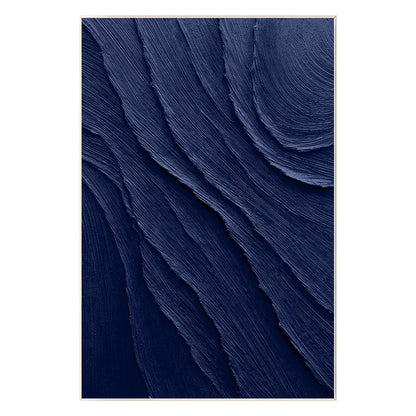 Navy Blue 3D Texture Wall Art, Extra Large Minimalist Canvas Painting, Thick Tex #13