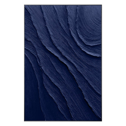 Navy Blue 3D Texture Wall Art, Extra Large Minimalist Canvas Painting, Thick Tex #14