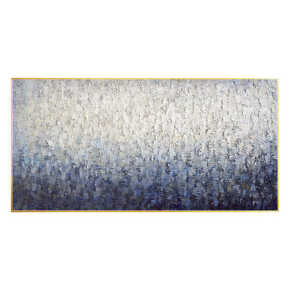 Navy Blue Abstract Painting, Heavy Texture Framed Canvas Wall Art, Modern Handma #10