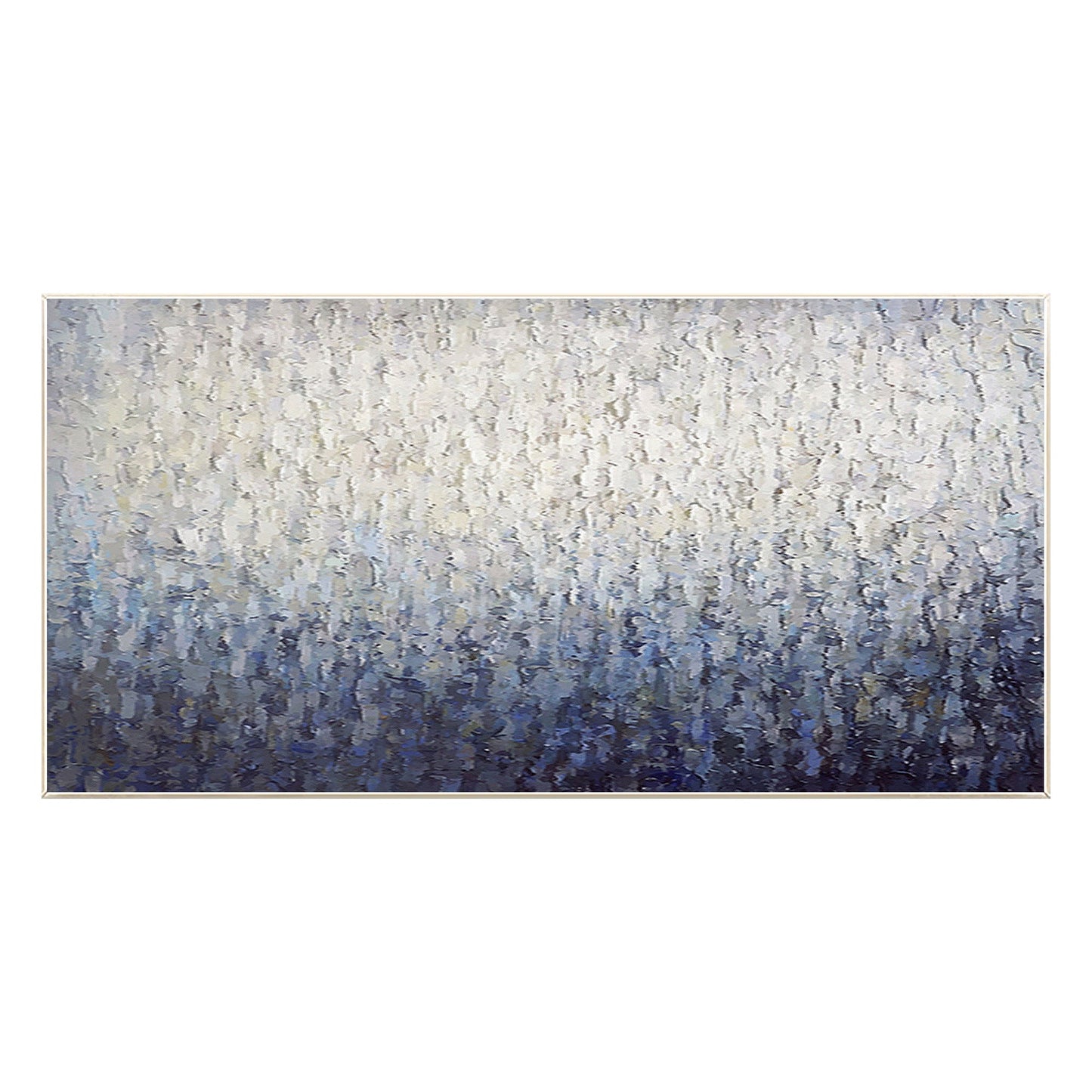 Navy Blue Abstract Painting, Heavy Texture Framed Canvas Wall Art, Modern Handma #11
