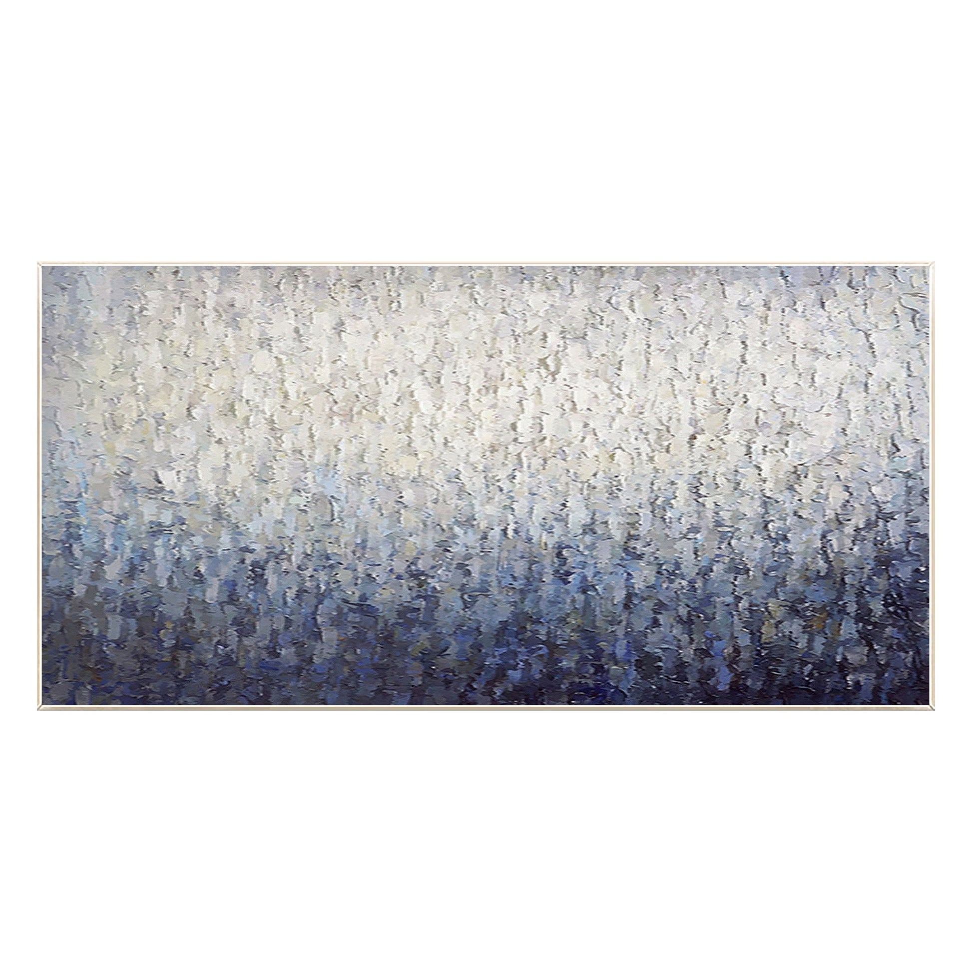 Navy Blue Abstract Painting, Heavy Texture Framed Canvas Wall Art, Modern Handma #11