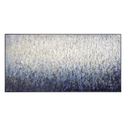 Navy Blue Abstract Painting, Heavy Texture Framed Canvas Wall Art, Modern Handma #12