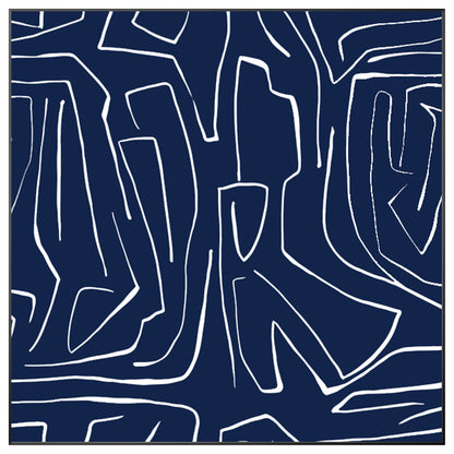 Navy Blue Abstract Painting: Minimalist Canvas Wall Art #10