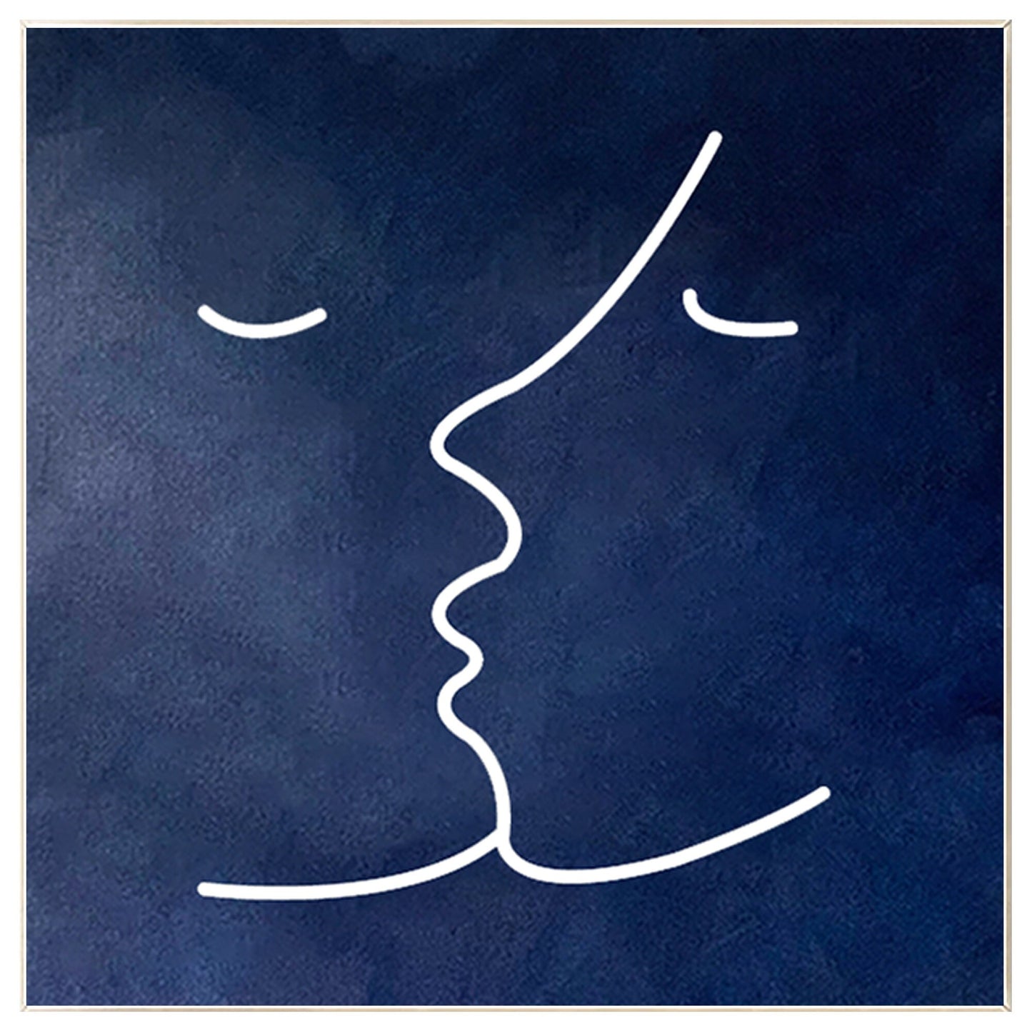 Navy Blue Abstract Painting: Minimalist Home Wall Art #8