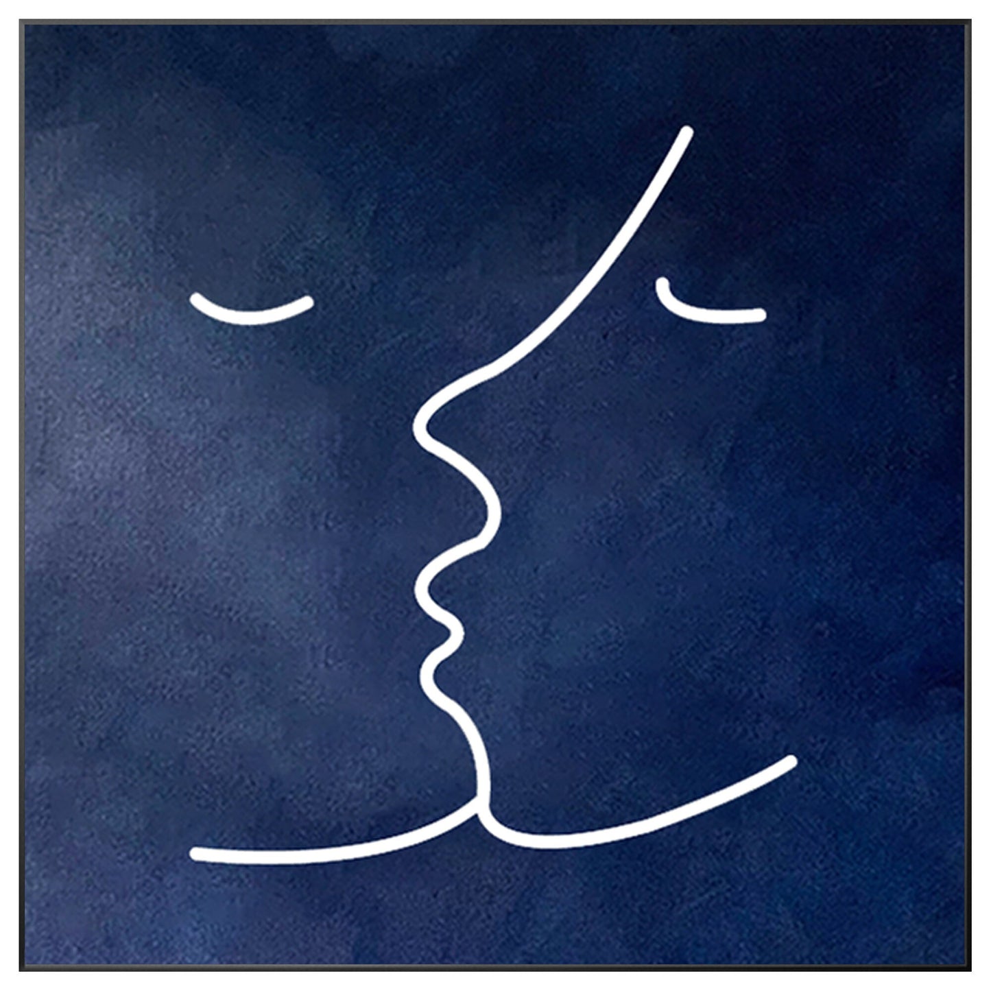 Navy Blue Abstract Painting: Minimalist Home Wall Art #9