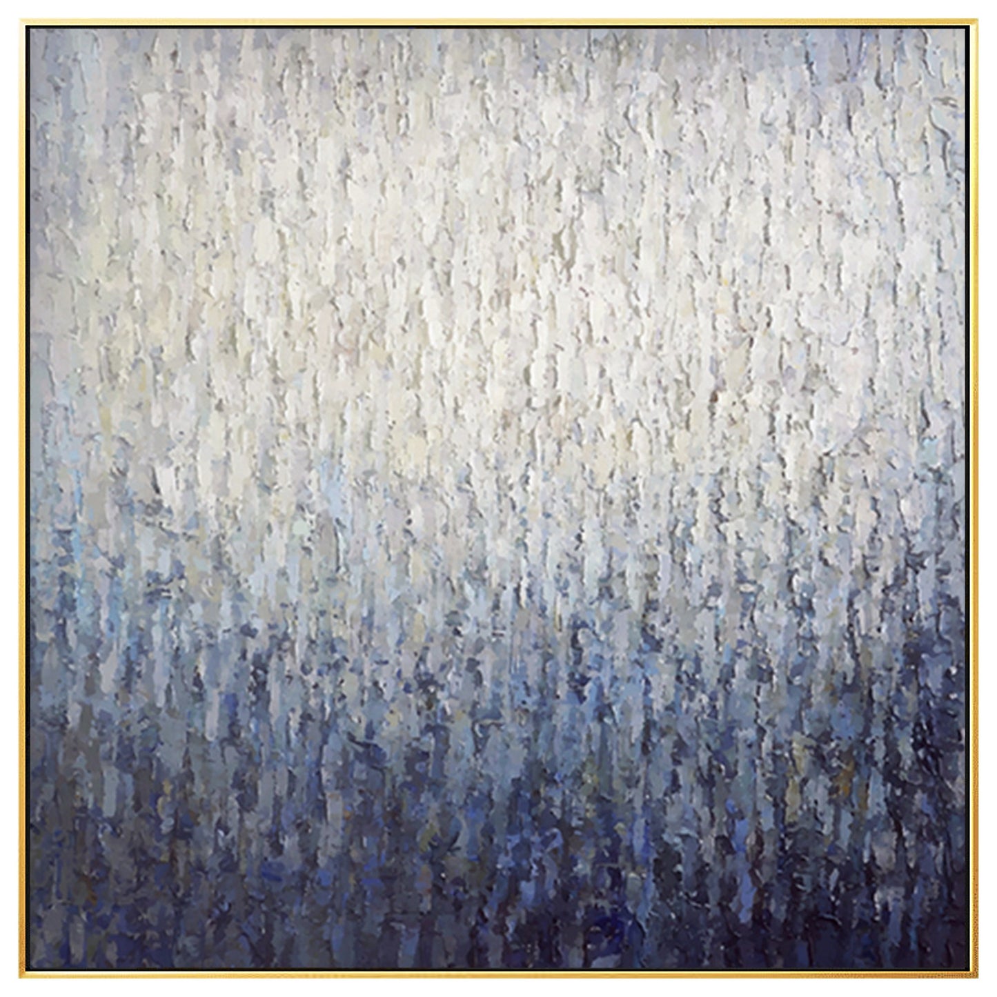 Navy Blue Abstract Painting on Canvas: Framed Nordic Wall Art #8