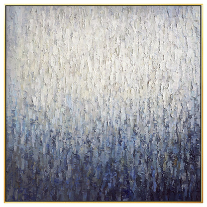 Navy Blue Abstract Painting on Canvas: Framed Nordic Wall Art #8