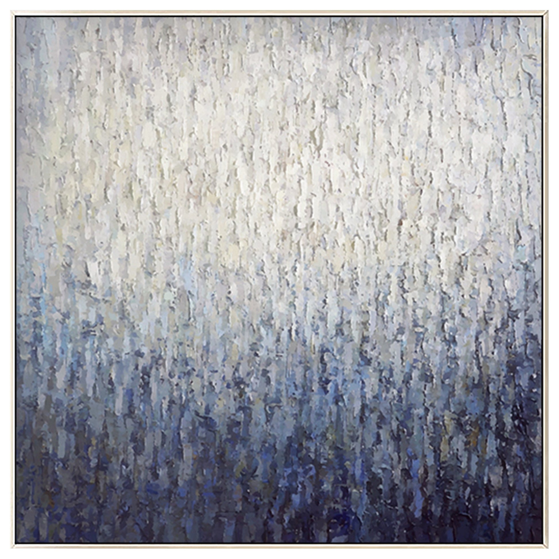 Navy Blue Abstract Painting on Canvas: Framed Nordic Wall Art #9