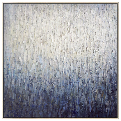Navy Blue Abstract Painting on Canvas: Framed Nordic Wall Art #9