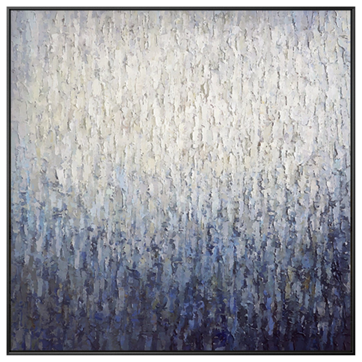 Navy Blue Abstract Painting on Canvas: Framed Nordic Wall Art #10