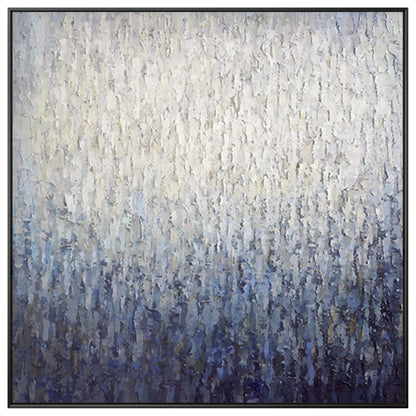 Navy Blue Abstract Painting on Canvas: Framed Nordic Wall Art #10