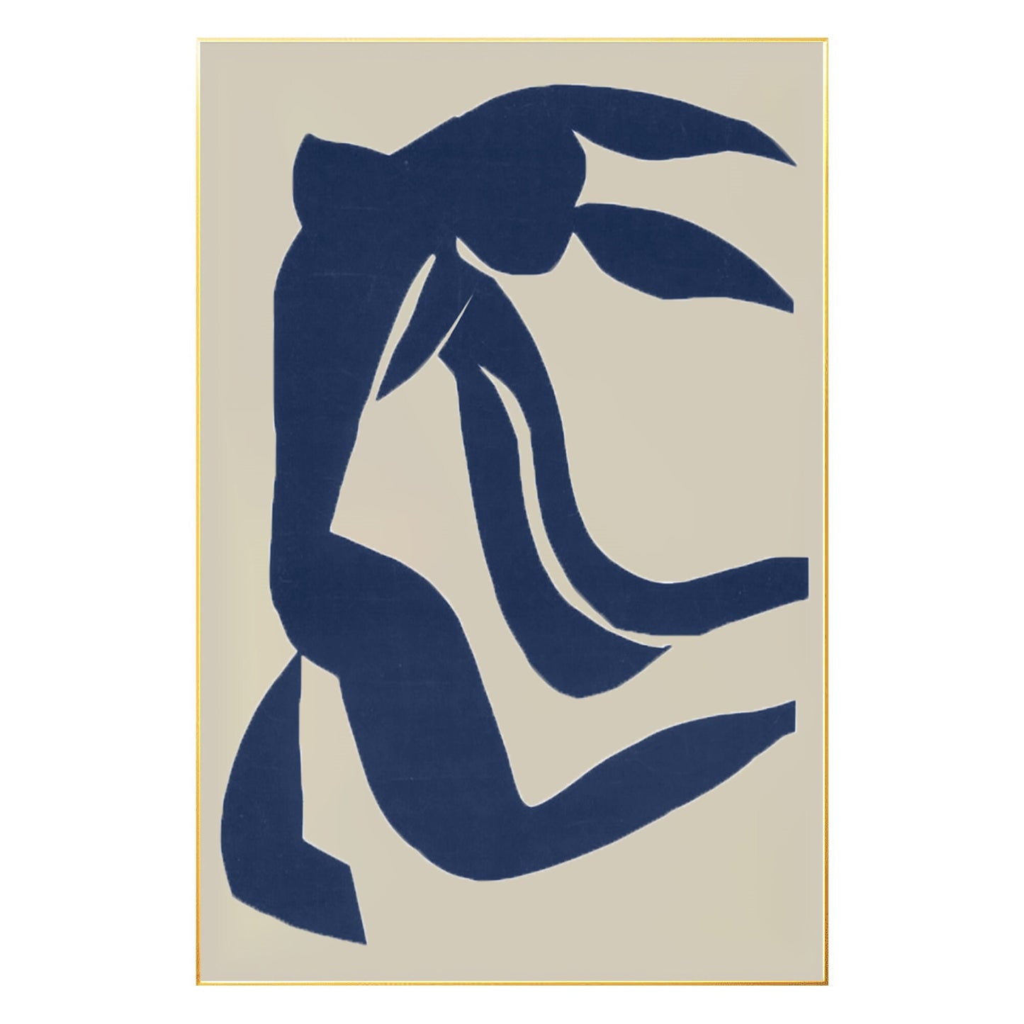 Navy Blue Abstract Painting on Canvas: Minimalist Wall Art #7