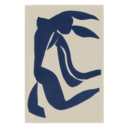 Navy Blue Abstract Painting on Canvas: Minimalist Wall Art #8