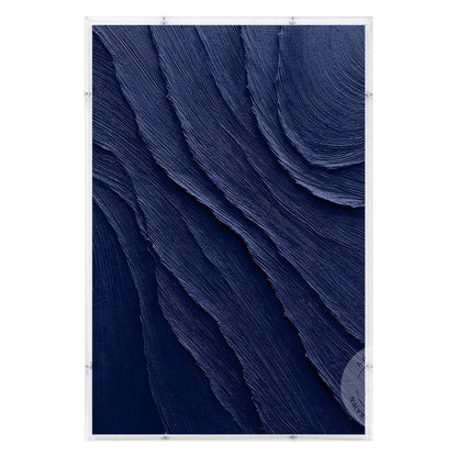 Navy Blue Art with a Acrylic Shadow Box Frame, Minimalist Painting on Canvas,  3 #6