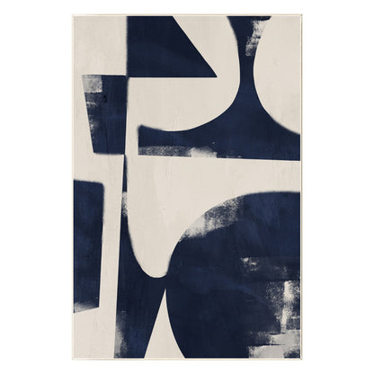Navy Blue Geometric Painting: Modern Abstract Canvas Wall Art #8