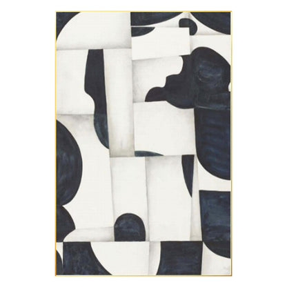 Navy Blue Geometric Painting: Modern Abstract Wall Art #7