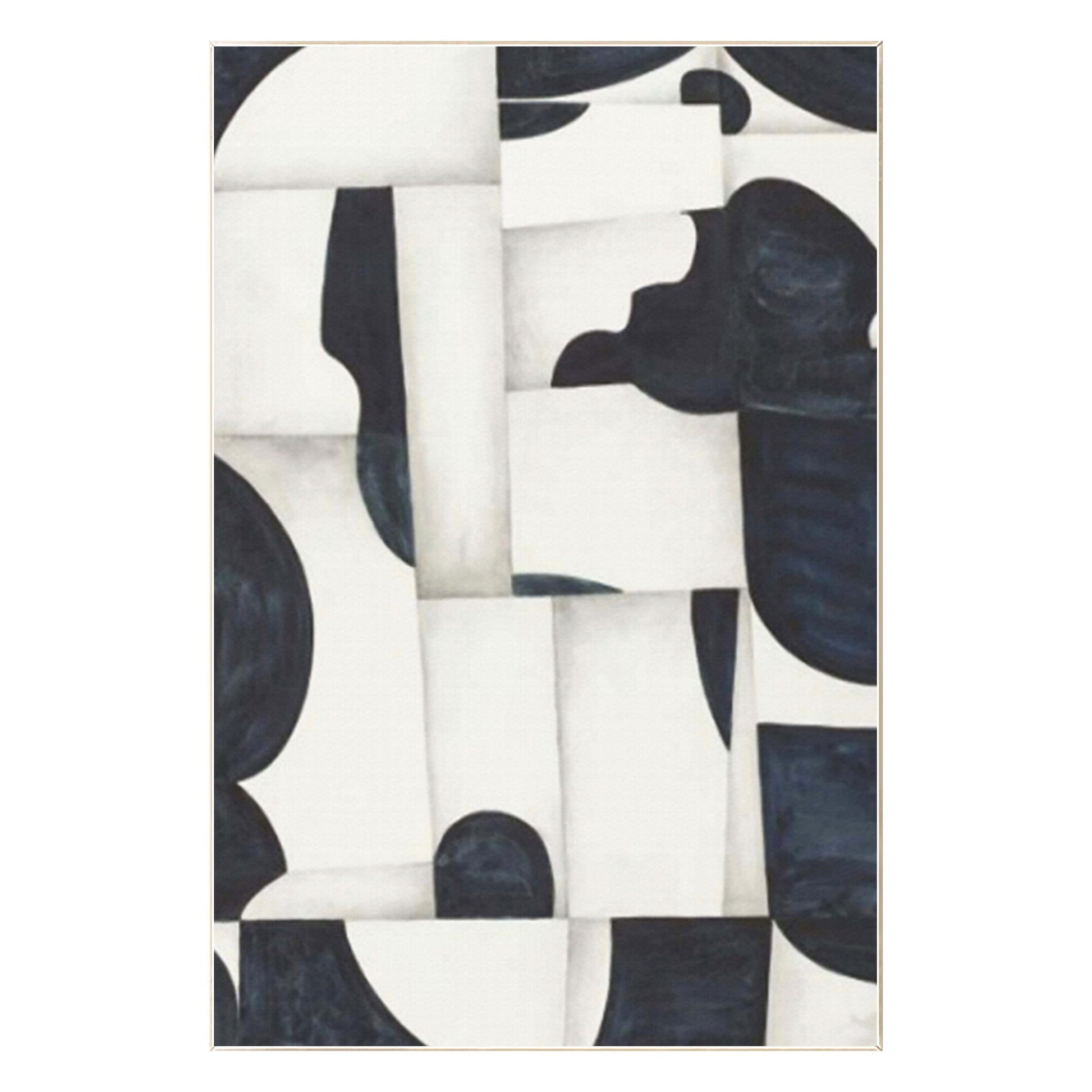 Navy Blue Geometric Painting: Modern Abstract Wall Art #8