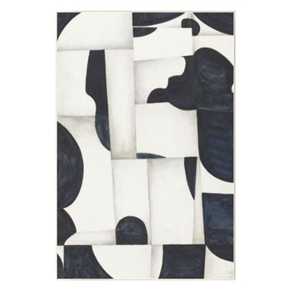Navy Blue Geometric Painting: Modern Abstract Wall Art #8