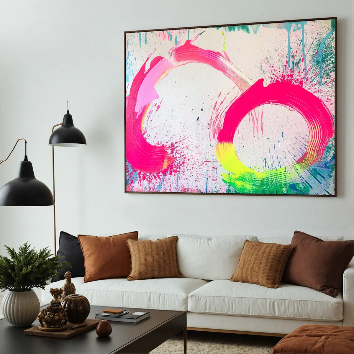 NEON BLOOM: Vibrant Abstract Acrylic Painting | rolled canvas, ready for custom framing